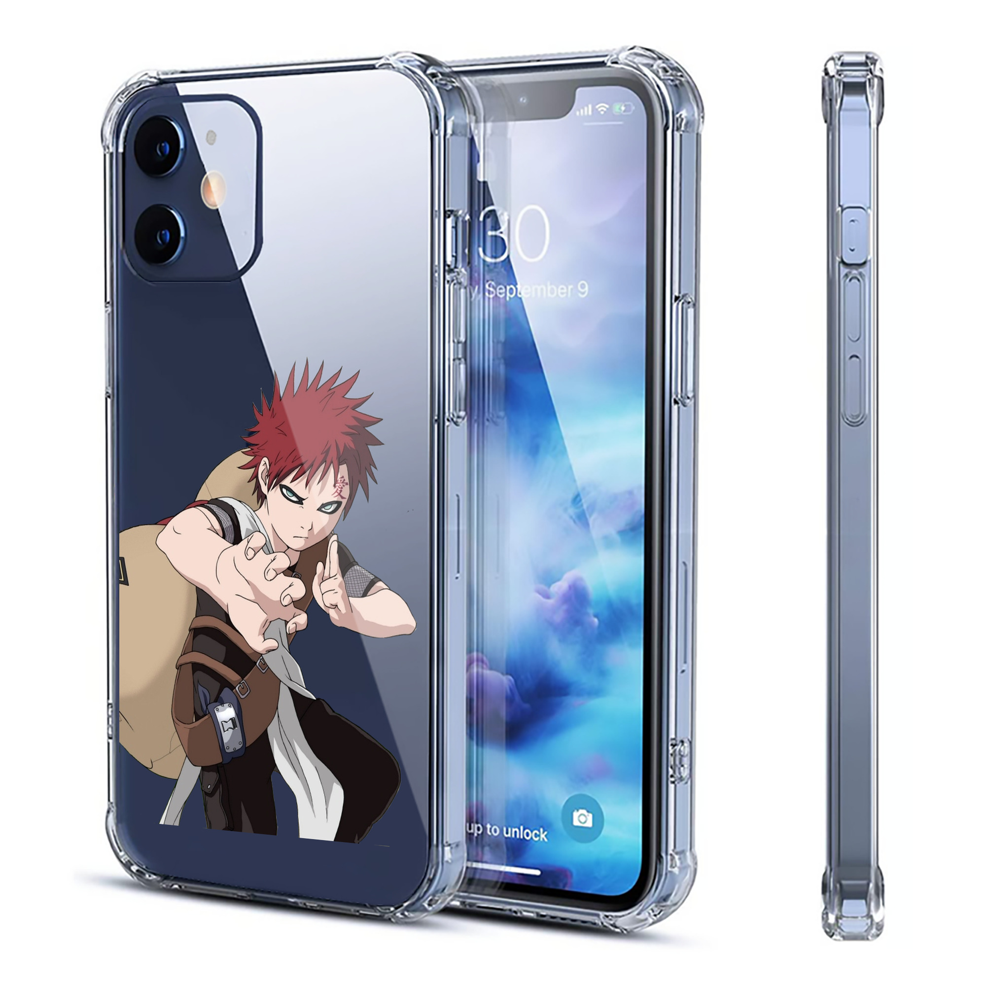 （画像用） NARUTO -ナルト- ガアラ Gaara 【iPhone 12シリーズ対応】透明スマホケース（クリアソフトケース）